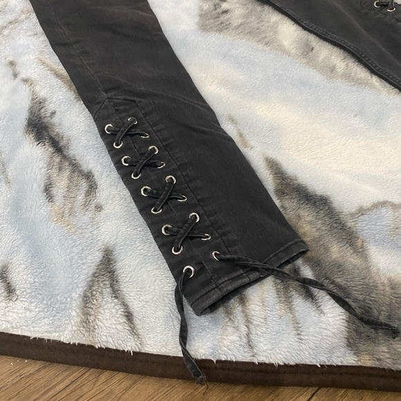 Black jeans tie bottoms - Picture 6 of 9